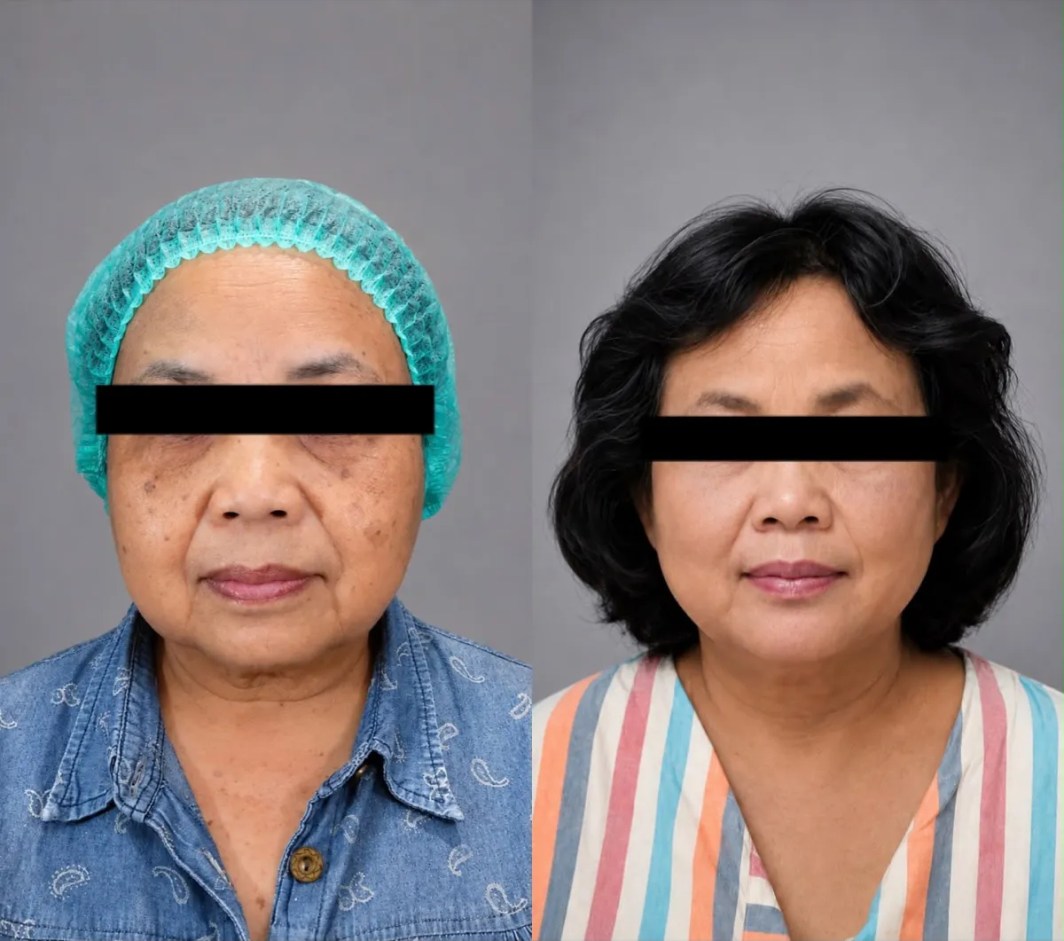 Foto sebelum dan sesudah Thread lift (wajah) pada pasien ME Clinic